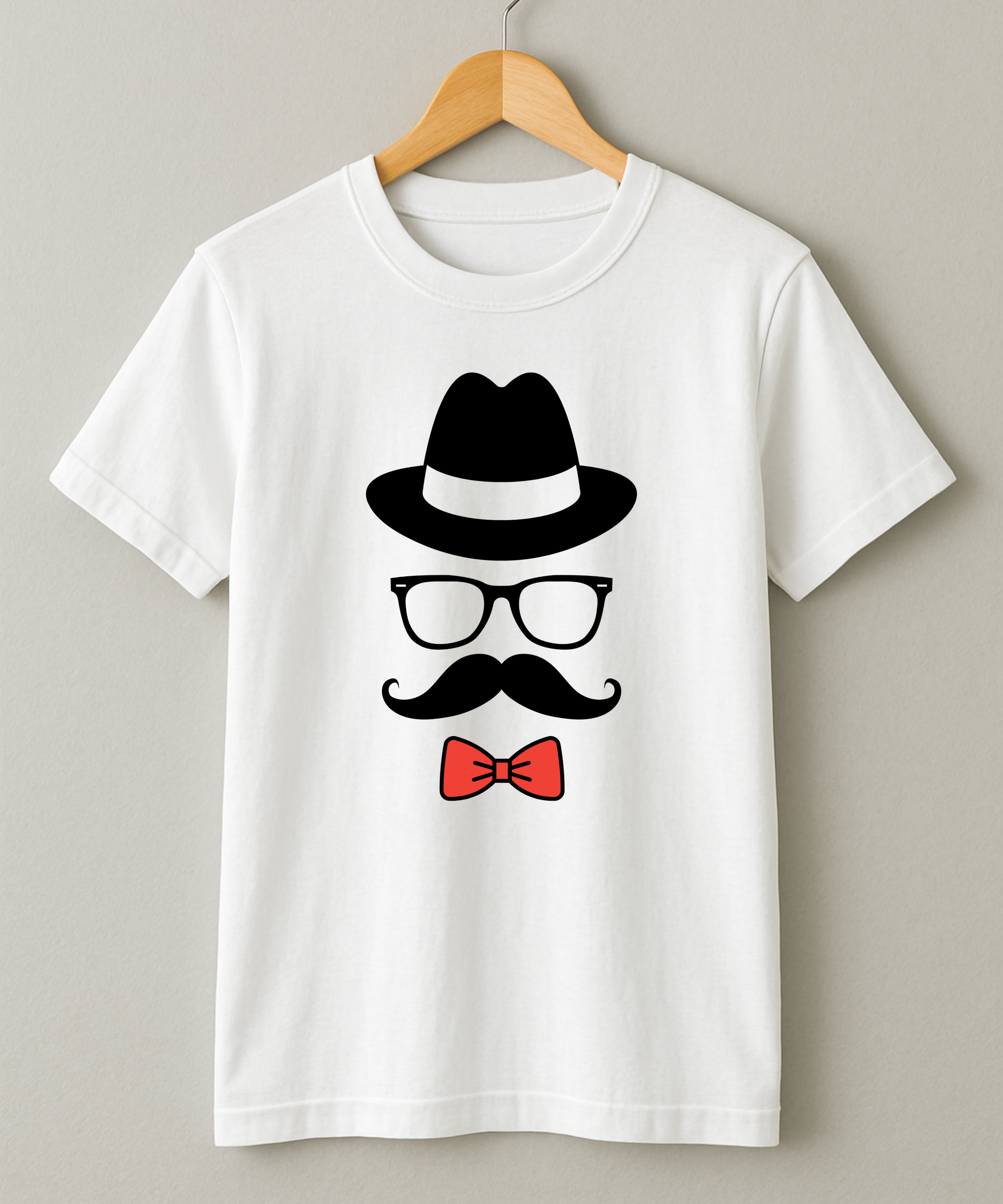 Man with Hat and Mustache - Unisex Half Sleeve Tshirt